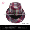 checked polyester/ cotton fedora hats for wholesale